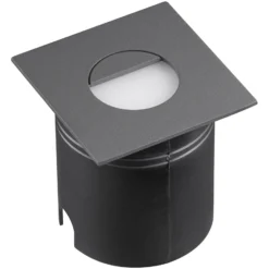 LED-Einbauleuchte Aspen, Diffusor, eckig, grau