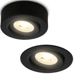 LED-Einbauleuchte Desi, schwarz, Ø9cm, dimmbar, 3000K