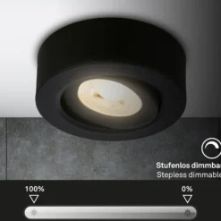LED-Einbauleuchte Desi, schwarz, Ø9cm, dimmbar, 3000K