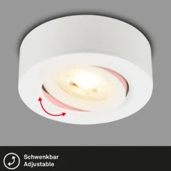 LED-Einbauleuchte Desi, weiß, Ø9cm, ein/aus, 3.000 K