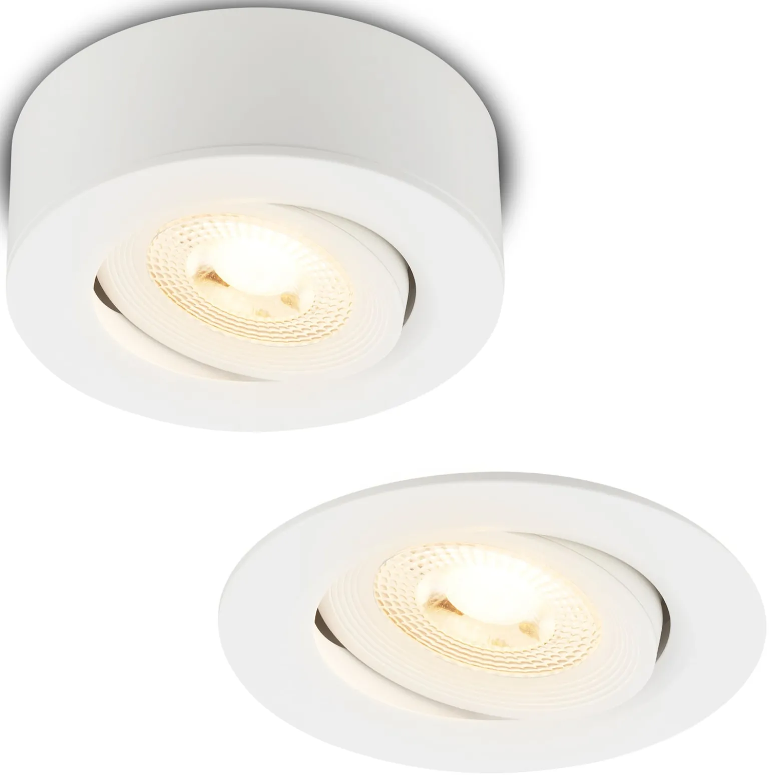 LED-Einbauleuchte Desi, weiß, Ø9cm, ein/aus, 3.000 K