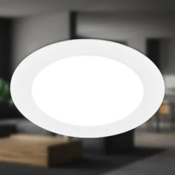 LED-Einbauleuchte Jeft, Ø 22 cm, weiß, 4000K, nicht dimmbar