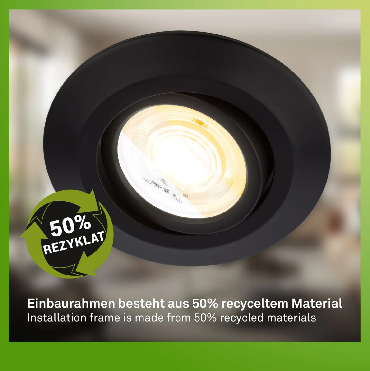 LED-Einbauleuchte Klira, schwarz, schwenkbar, dimmbar, 3er