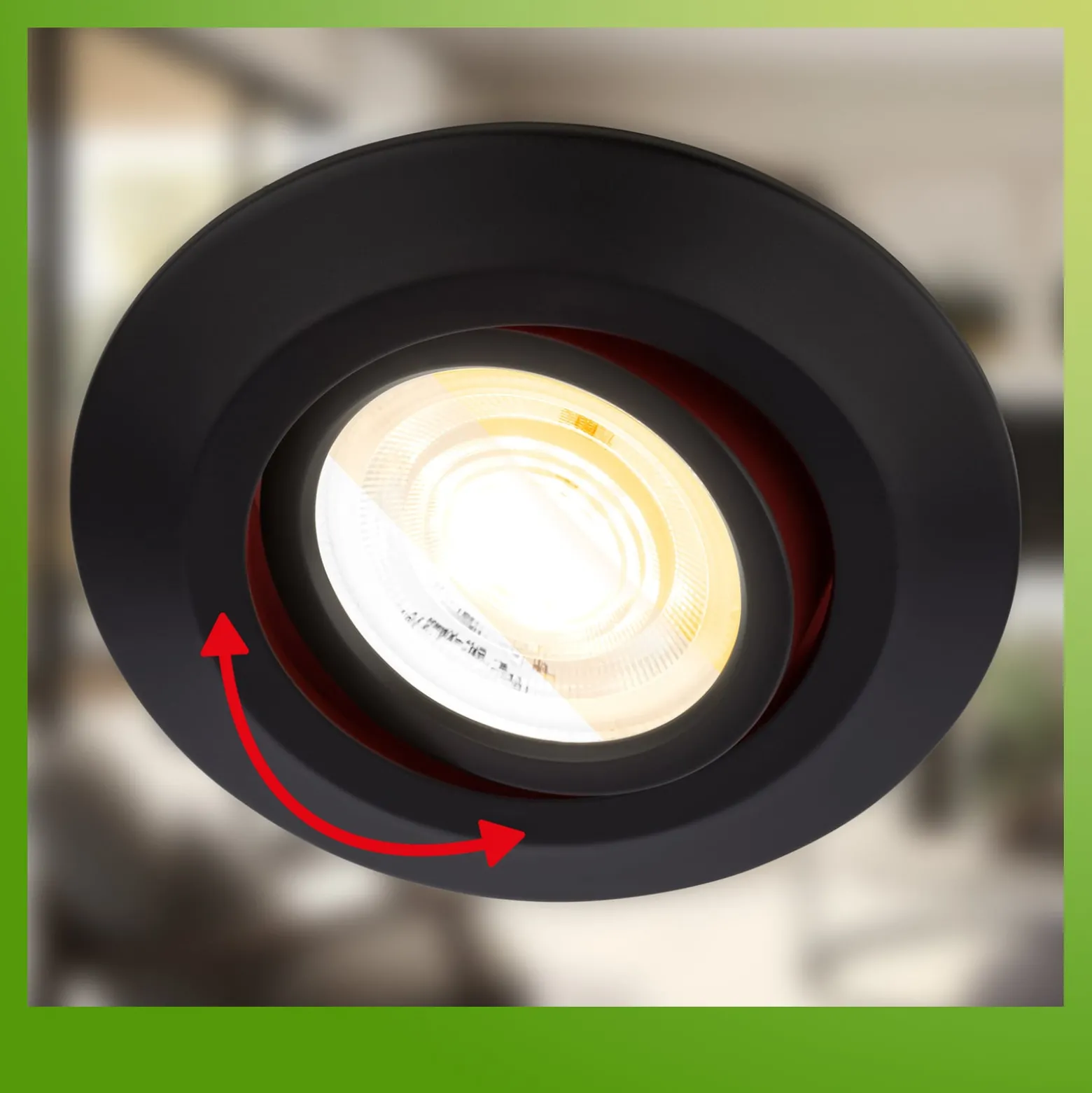 LED-Einbauleuchte Klira, schwarz, schwenkbar, dimmbar, 3er