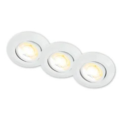 LED-Einbauleuchte Klira, weiß, schwenkbar, dimmbar, 3er