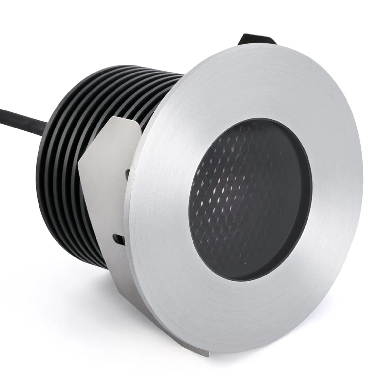 LED-Einbauspot Grund, nickelfarben, Ø 9 cm, Alu/Edelstahl