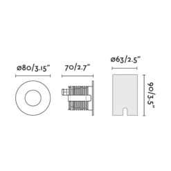 LED-Einbauspot Grund, schwarz, Ø 8 cm, Alu/Edelstahl
