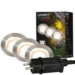 LED-Einbauspot 3912032 IP67 12V 3x-Starterset Ø3cm Edelstahl