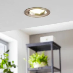 LED-Einbauspot Saliceto rund starr 2.700K nickel