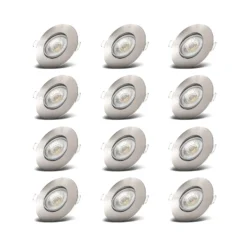 LED-Einbauspot Slide 12er-Set, nickel matt, 3.000 K