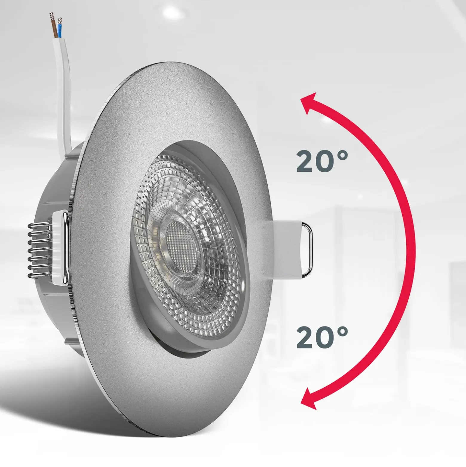 LED-Einbauspot Slide 12er-Set, nickel matt, 3.000 K