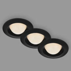 LED-Einbaustrahler Carro, 3er-Set, 3.000K, schwarz