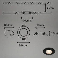 LED-Einbaustrahler Kulana schwarz 3er-Set IP65
