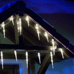 LED Eiszapfen Lichtvorhang mit 32 Zapfen 7,75m