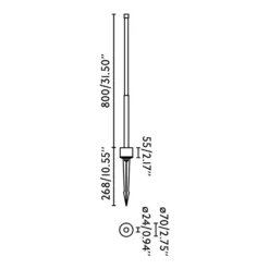 LED-Erdspießlampe Bambou 1068, schwarz, Alu/Glas, Höhe 80 cm