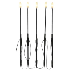 LED-Erdspießleuchte Milky schwarz Höhe 50,5cm Plastik 5x-Set