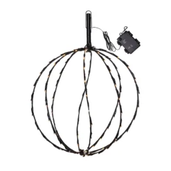 LED-Erdspießleuchte Sphere, Ø 40 cm, schwarz Metall Batterie