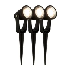 LED-Erdspießspot 3919035 12V 3er-Erweiterung, schwarz Ø 5 cm