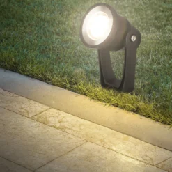 LED-Erdspießspot 3918035 12V 3er-Starterset, schwarz, Ø 5 cm