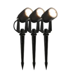 LED-Erdspießspot 3927035 12 V 3er-Starterset, schwarz Ø 4 cm