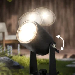 LED-Erdspießspot 3927035 12 V 3er-Starterset, schwarz Ø 4 cm