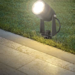 LED-Erdspießspot 3927035 12 V 3er-Starterset, schwarz Ø 4 cm