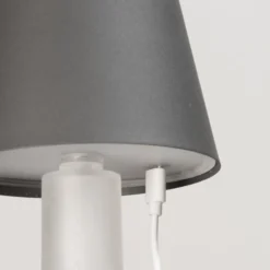 LED-Flaschenlampe Fiocco, sandgrau, CCT, IP54, dimmbar