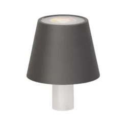 LED-Flaschenlampe Fiocco, sandgrau, RGBW, IP54, dimmbar