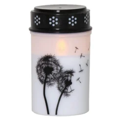 LED-Grablicht Dandelion, 12 cm weiß/schwarz Plastik Batterie