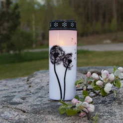 LED-Grablicht Dandelion, 21 cm weiß/schwarz Plastik Batterie
