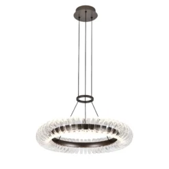 LED-Hängelampe Alba grau gebürstet/klar Ø 60 cm Metall/Acryl
