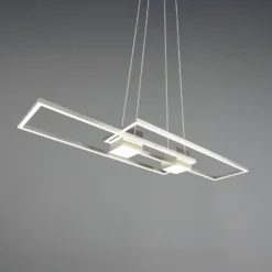 LED-Hängelampe Albany, nickel, 100 x 28 cm, Alu, CCT dimmbar