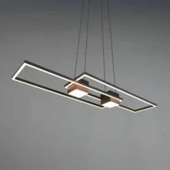 LED-Hängelampe Albany, schwarz, 100 x 28 cm, Alu CCT dimmbar