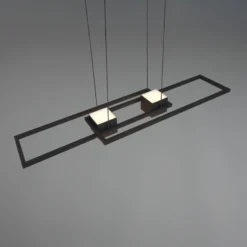 LED-Hängelampe Albany, schwarz, 100 x 28 cm, Alu CCT dimmbar