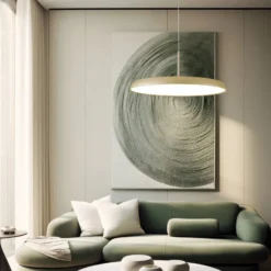 LED-Hängelampe Art, creme-goldfarben, Ø 45 cm, Metall