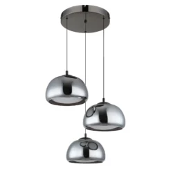 LED-Hängelampe Avila, rauchgrau/schwarz, Glas, CCT, dimmbar