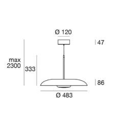 LED-Hängelampe Basin_P, schwarz, Metall, Ø 49 cm, IP40