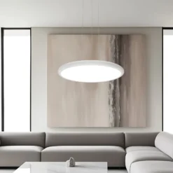 LED-Hängelampe Benett, weiß, Ø 50 cm, Metall/Acryl