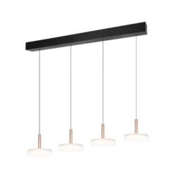 LED-Hängelampe Celeste weiß/braun 115 cm 4-flg. Glas dimmbar