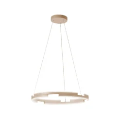 LED-Hängelampe Circly, sandfarben, Ø 60 cm, Metall, CCT
