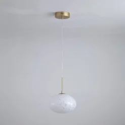 LED-Hängelampe Confetti, Ø 25 cm, goldfarben/weiß, Glas
