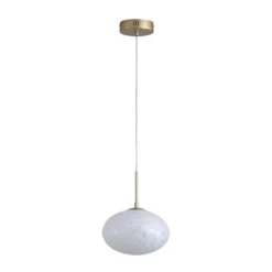 LED-Hängelampe Confetti, Ø 25 cm, goldfarben/weiß, Glas