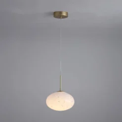 LED-Hängelampe Confetti, Ø 25 cm, goldfarben/weiß, Glas