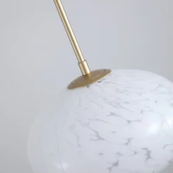 LED-Hängelampe Confetti, Ø 25 cm, goldfarben/weiß, Glas