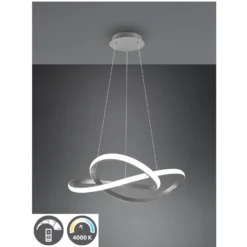 LED-Hängelampe Course, nickel matt, 4.000 K, Ø 60 cm, Metall