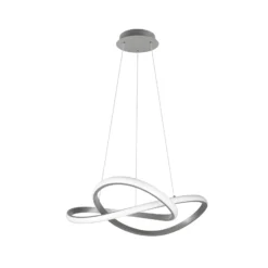 LED-Hängelampe Course, nickel matt, 4.000 K, Ø 60 cm, Metall