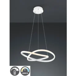 LED-Hängelampe Course, weiß matt, 4.000 K, Ø 60 cm, Metall