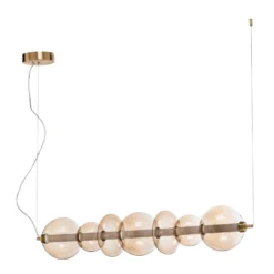 LED-Hängelampe Daphne, Glas amber-transparent, Länge 118 cm