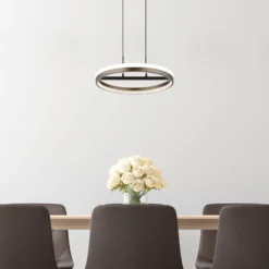 LED-Hängelampe Della, Ø 40 cm, dunkelgrau, Metall