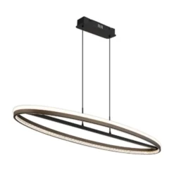 LED-Hängelampe Della, Länge 101 cm, dunkelgrau, Metall